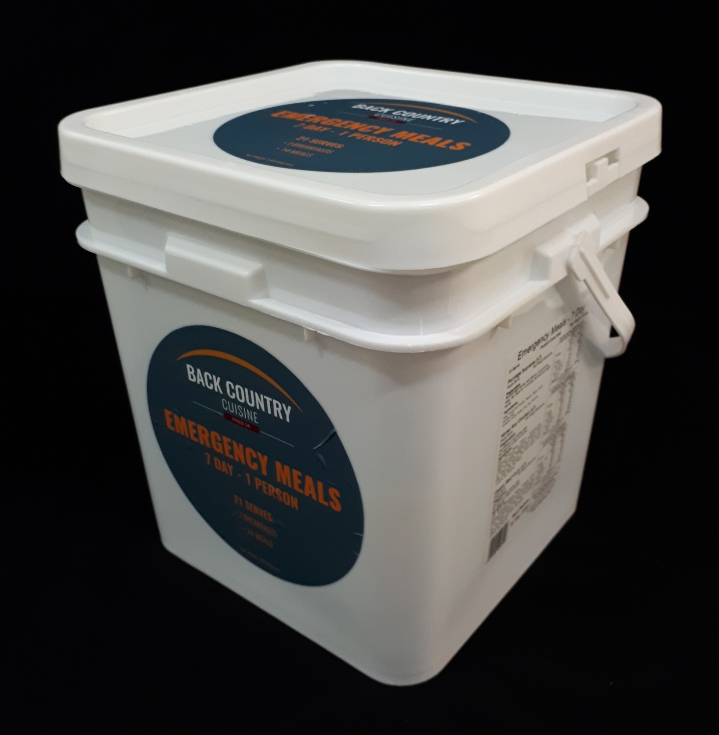 Emergency Meal Bucket 7 Day 1 Person Back Country Cuisine