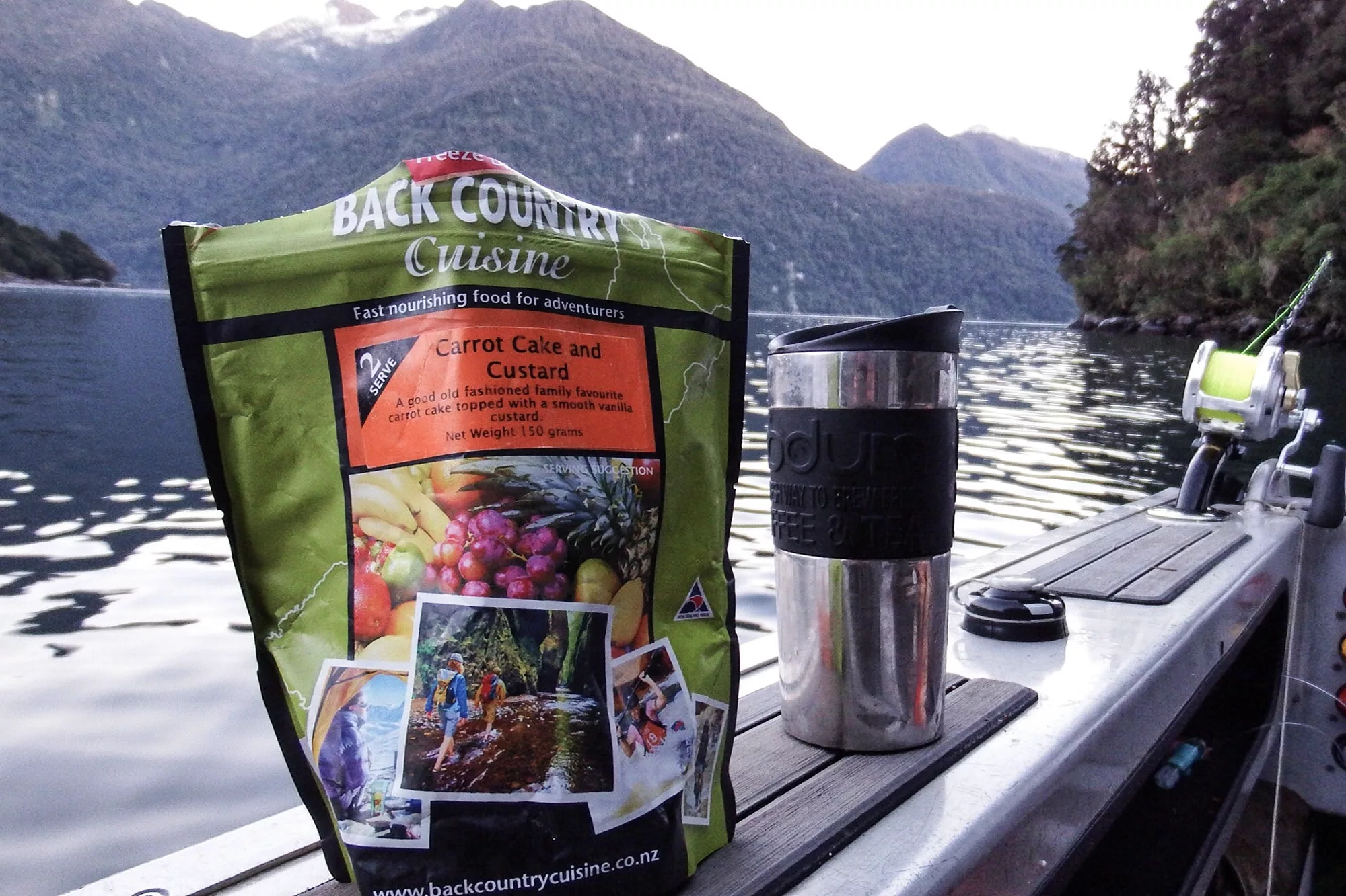 Back country cuisine on a boat in Fiordland