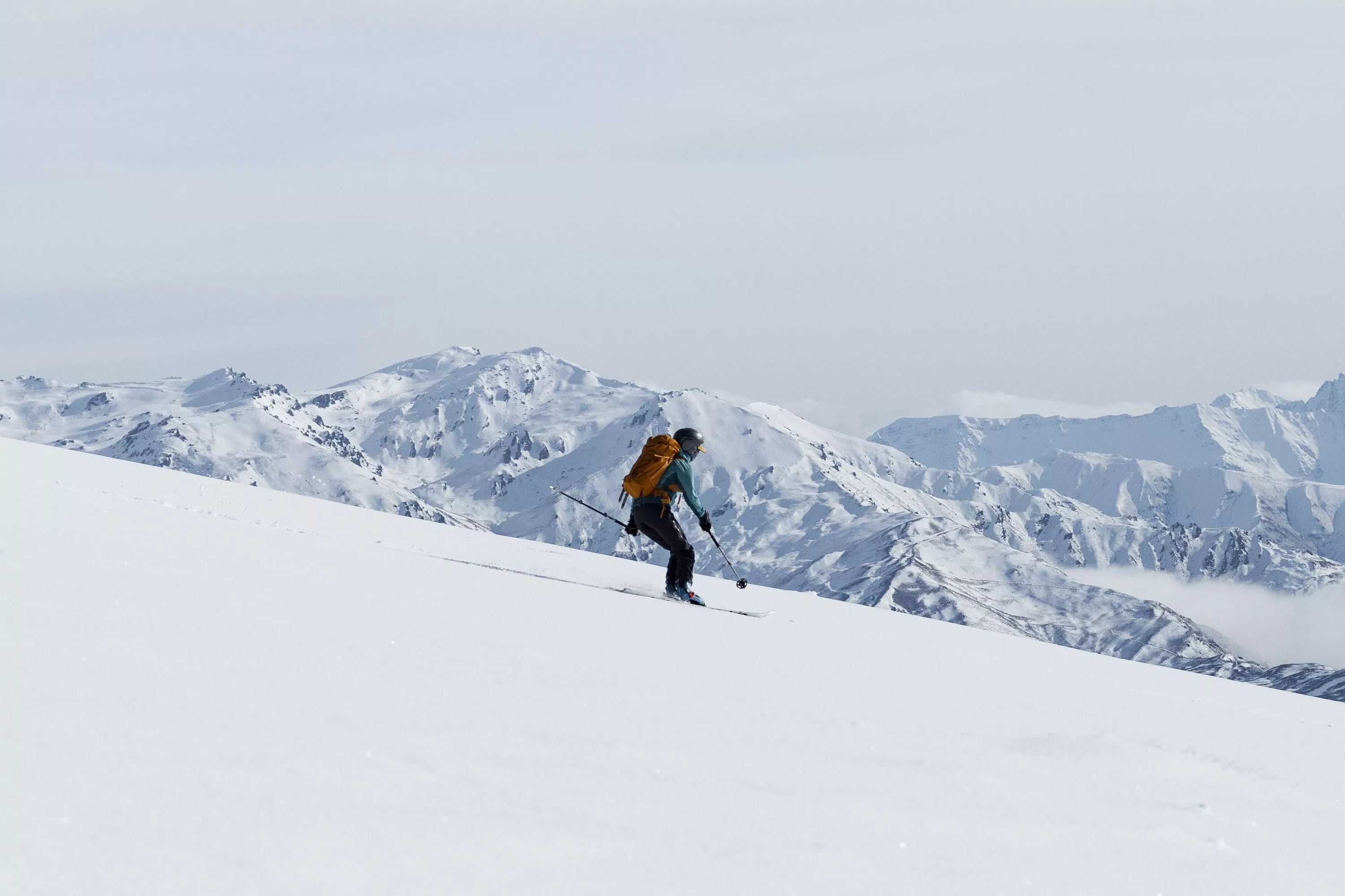 Skiing downhill