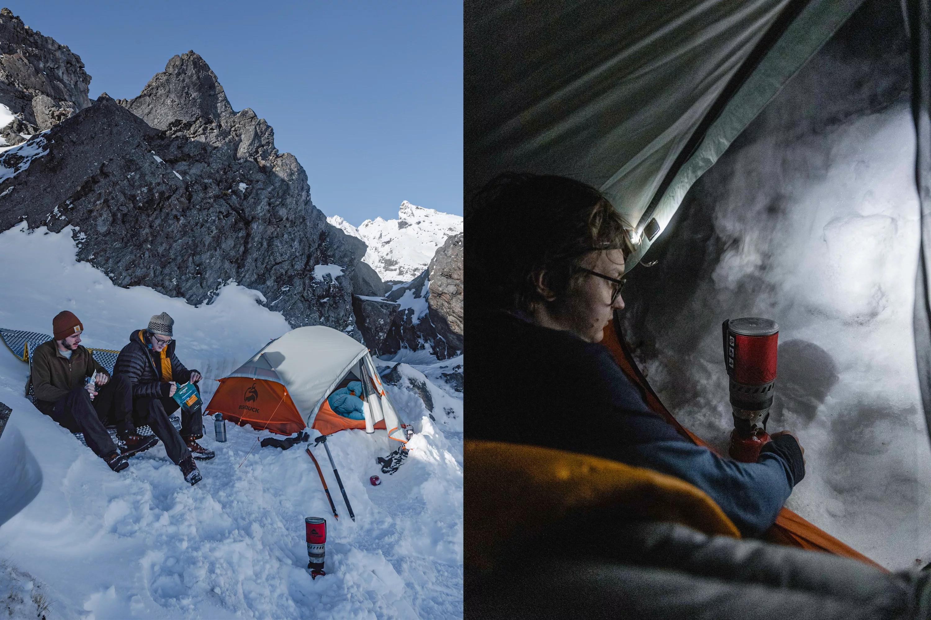 Camping on Mt Ruapehu In Winter